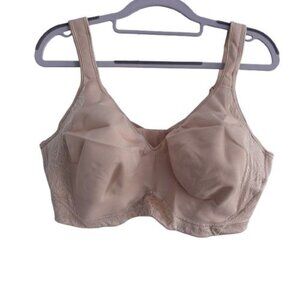 Playtex 18 Hour Smoothing Wireless Bra with Cool Comfort Size 44D Tan 4049